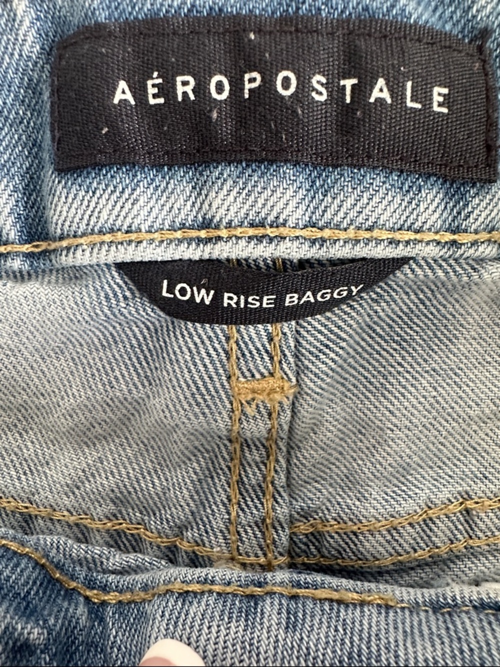 Aeropostale Aero Low Rise Baggy Thrashed Light Wash Jeans 000 Grunge Distressed - Picture 4 of 8